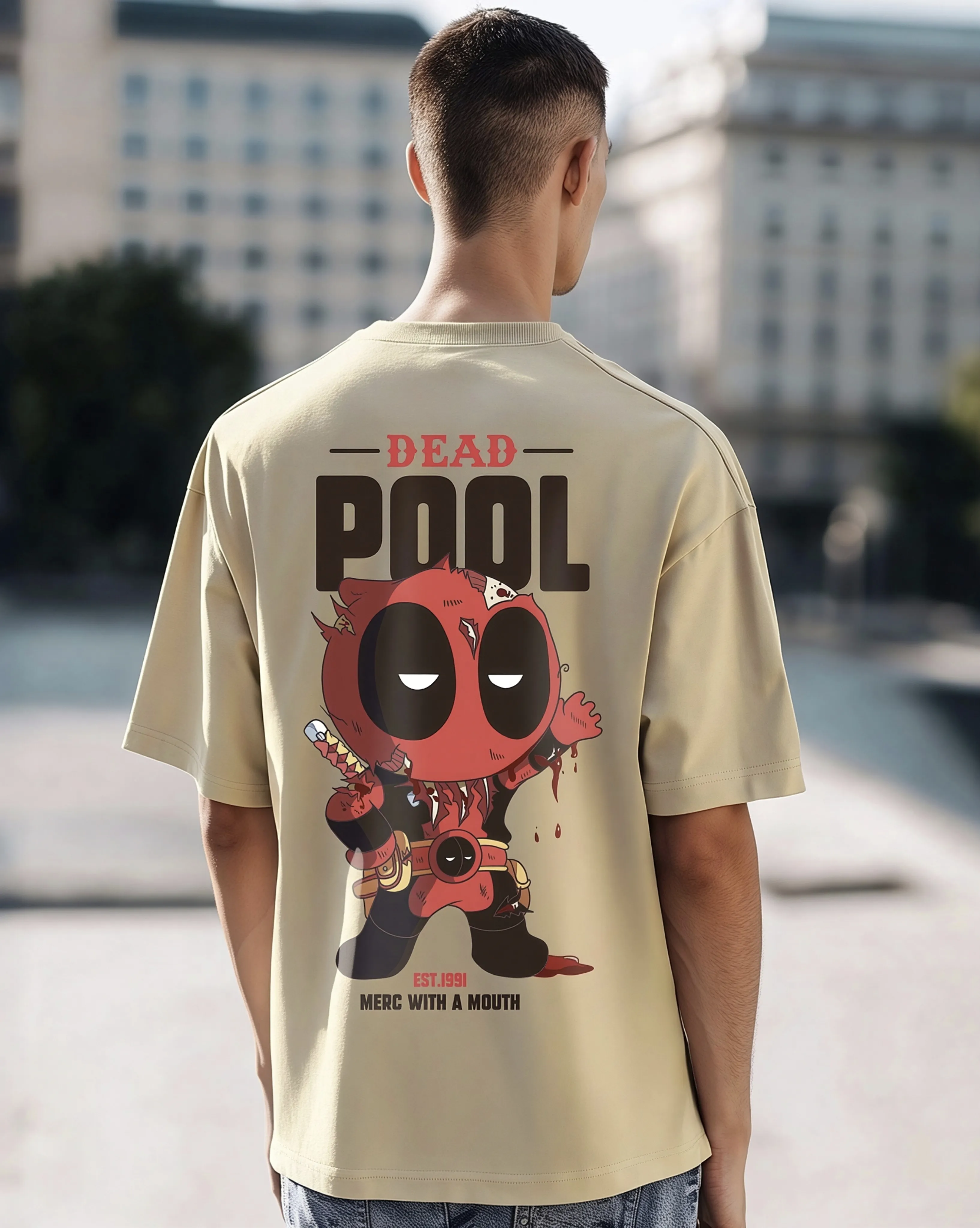 Beige Marvel Dead pool thumbnail 2
