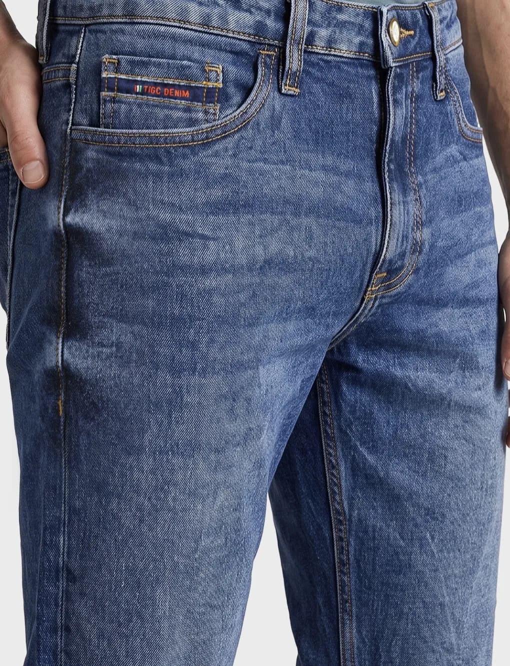 Mens blue streched jeans thumbnail 2