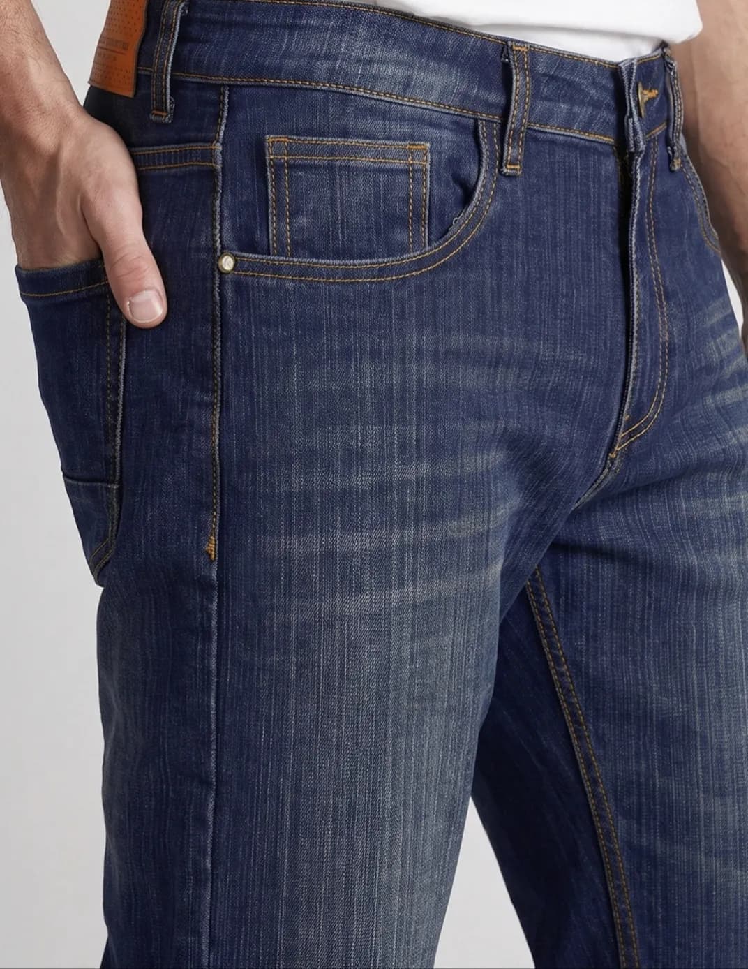 Men's blue slim washed jeans thumbnail 3