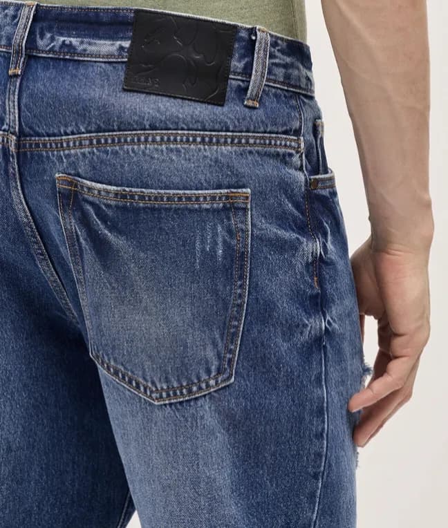 Men mid blue light bear jeans thumbnail 3