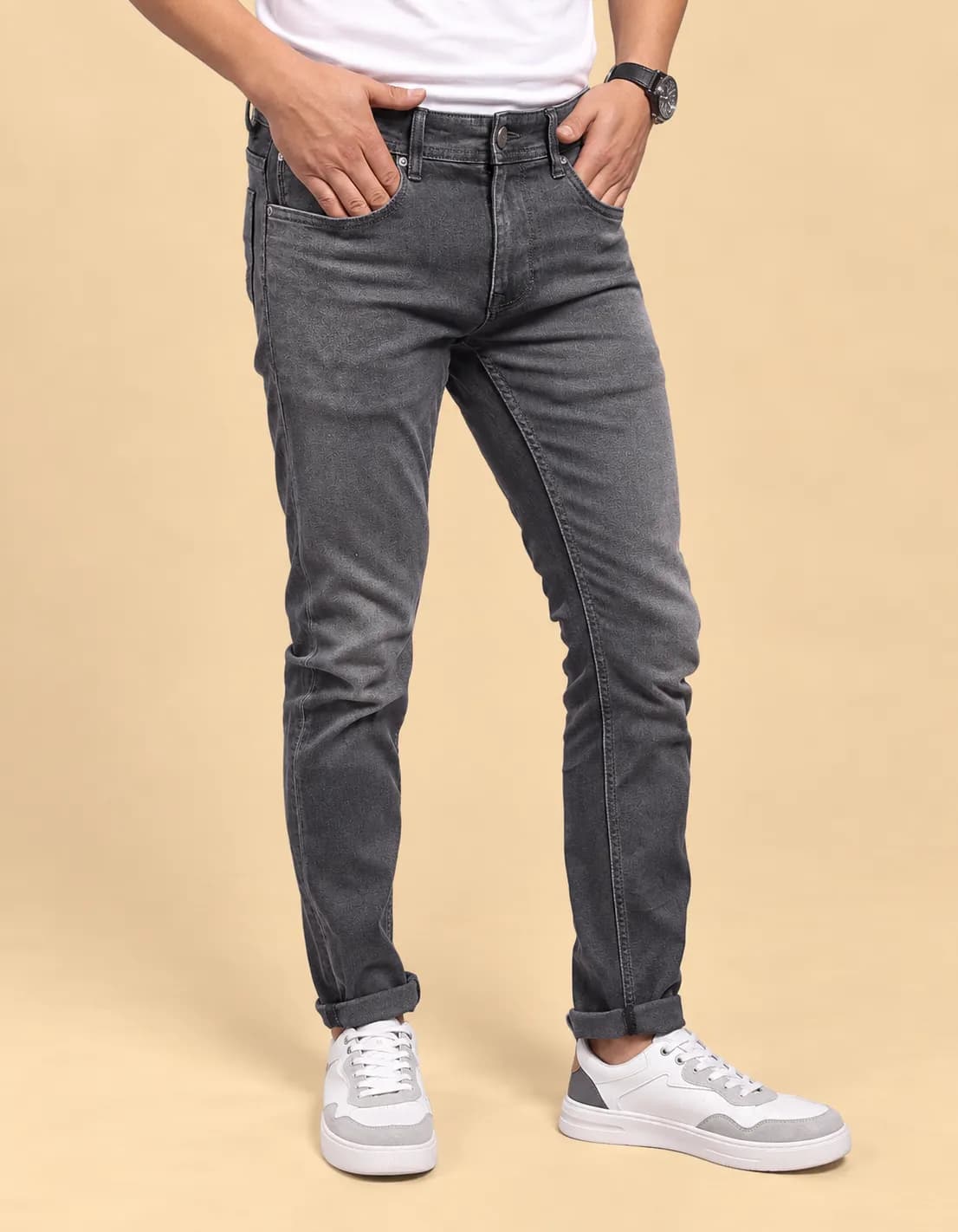 Med grey Low rise jeans thumbnail 2