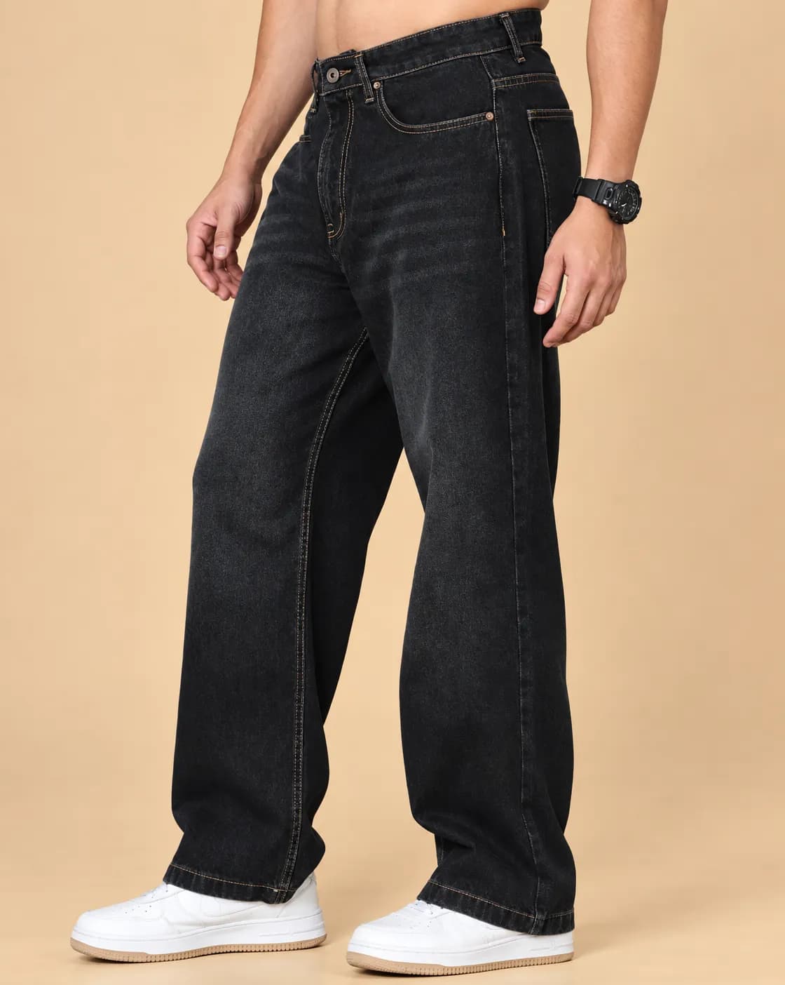 Blach mid wash fly jeans thumbnail 2