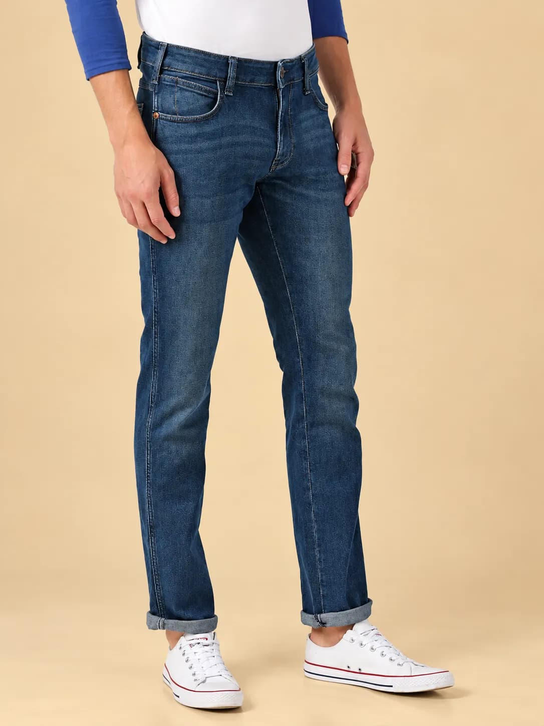 Men blue skanders slim jeans thumbnail 2