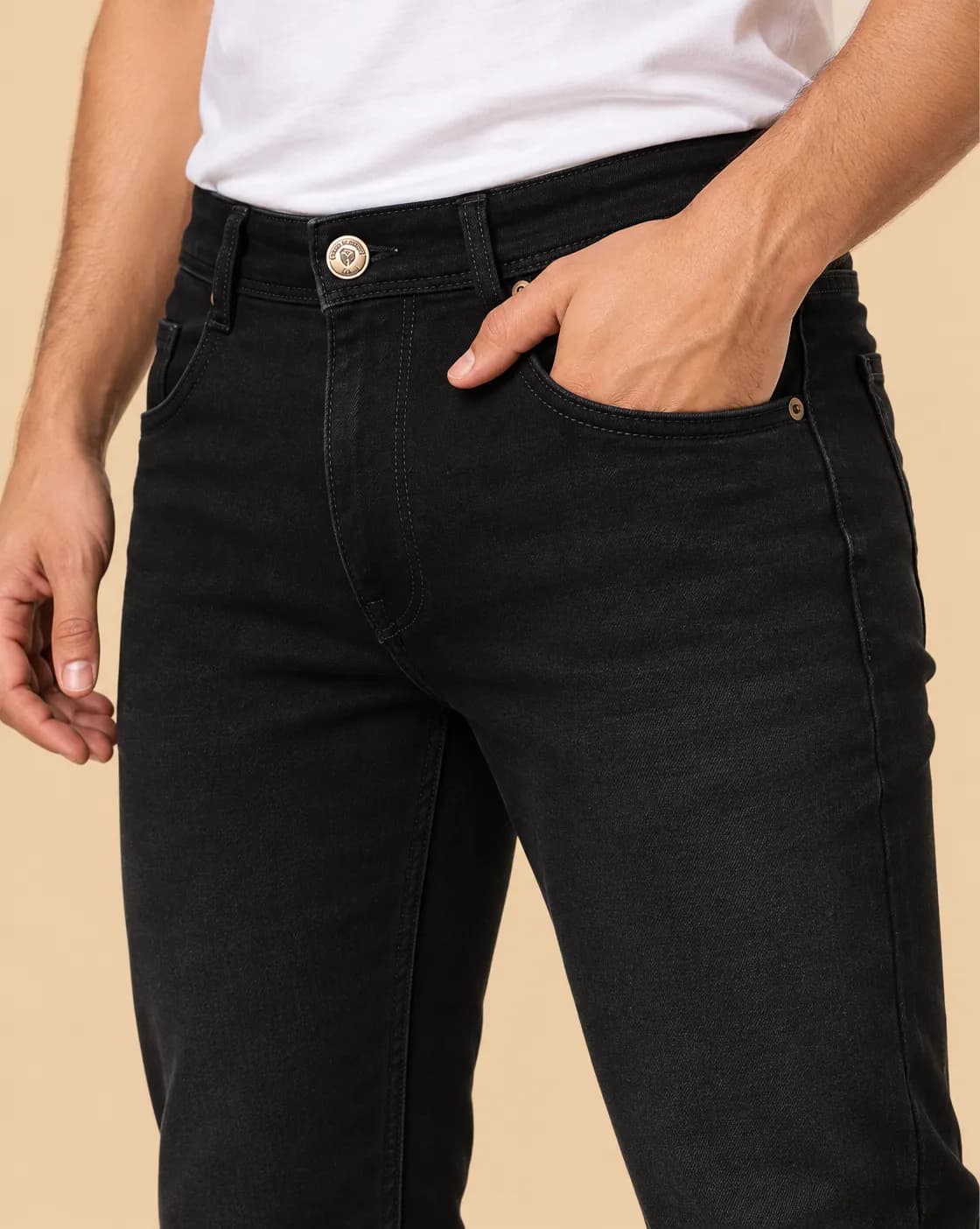 Black mid rise slim jeans thumbnail 2