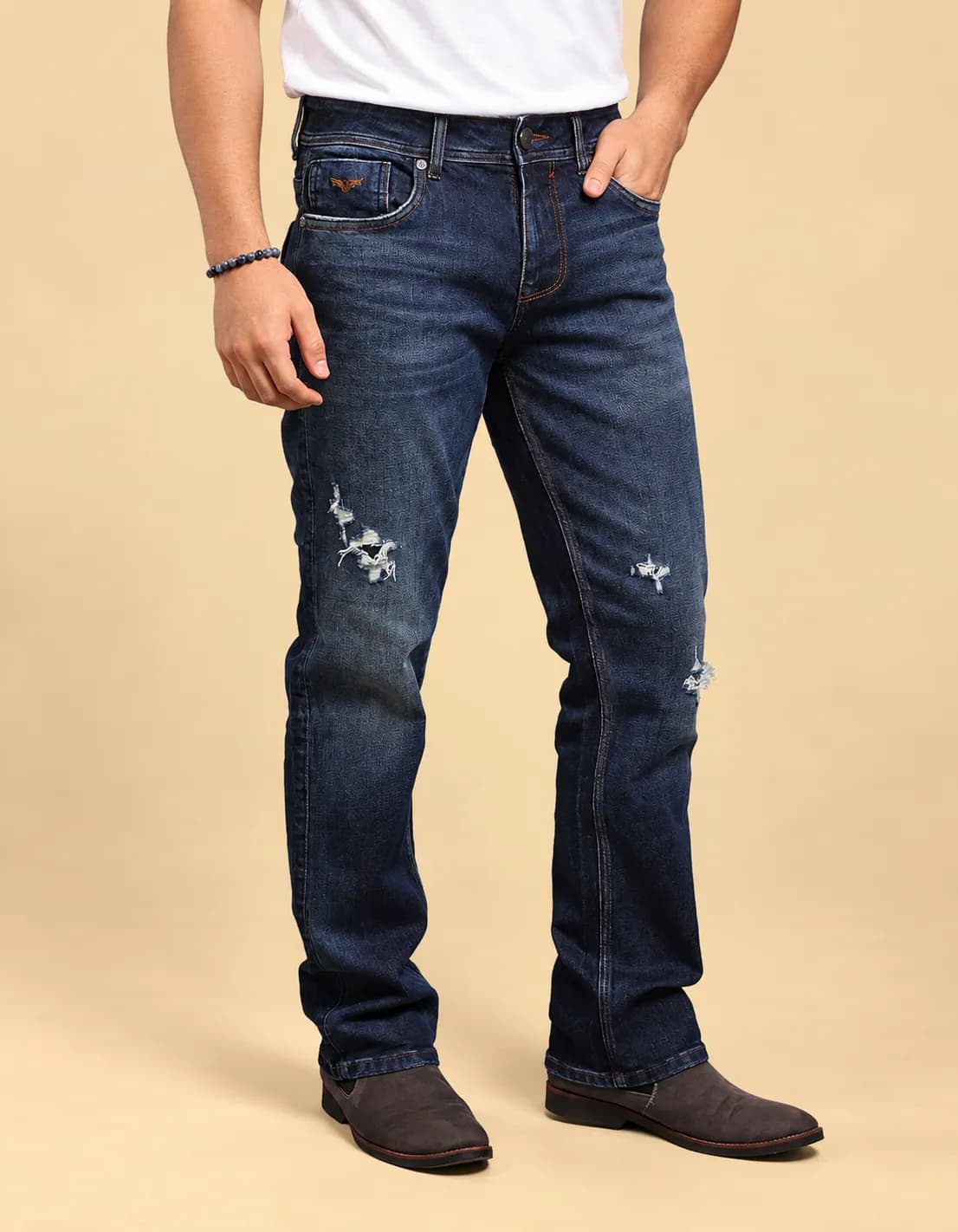 Dark blue midrise jeans thumbnail 2