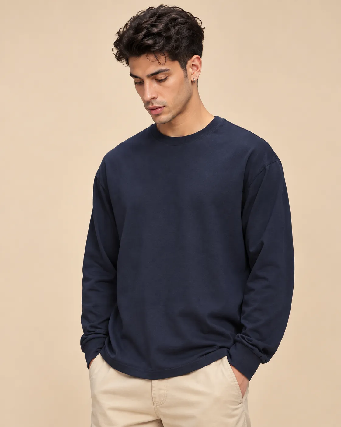 Full oversized Navy blue T-shirt thumbnail 2