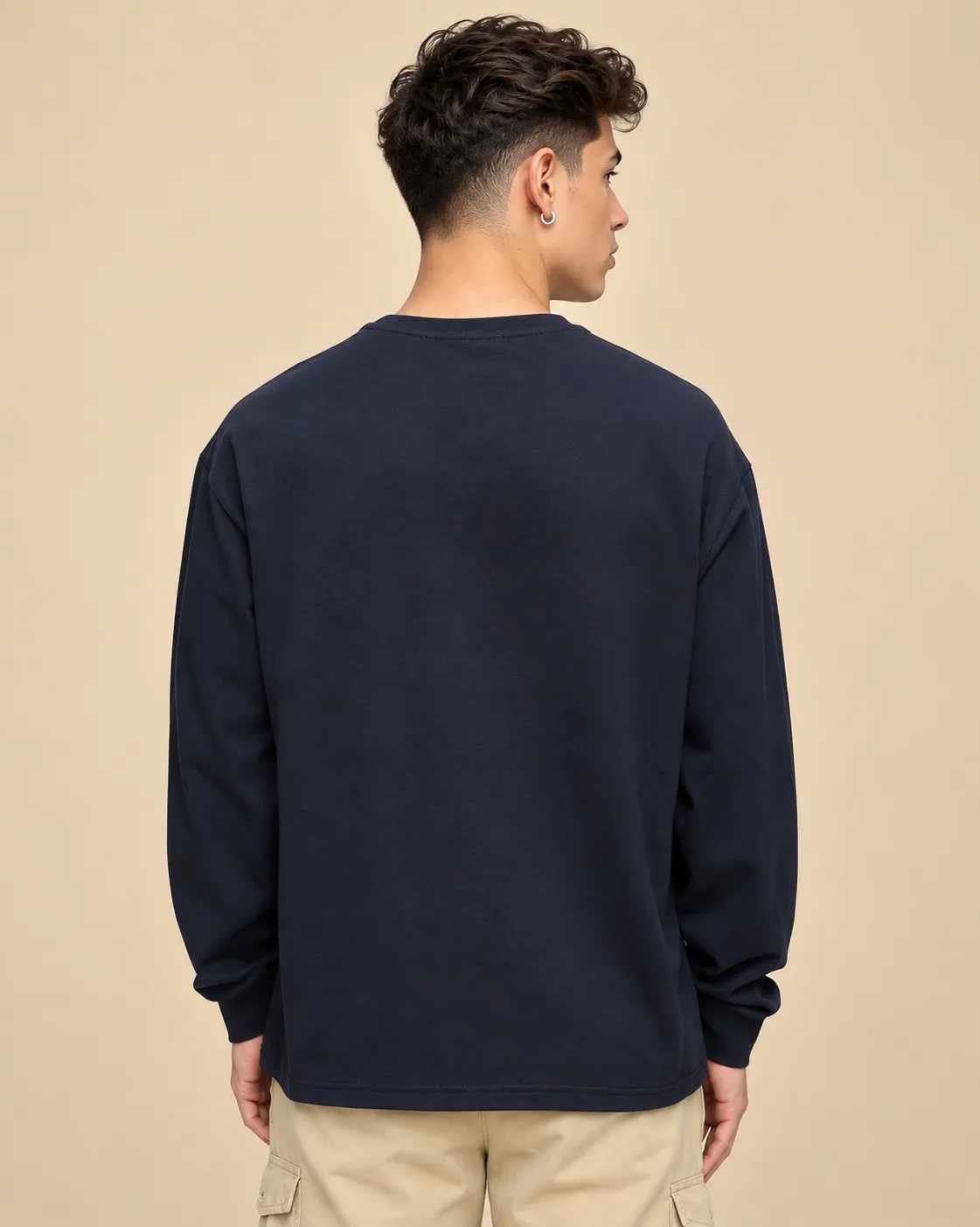 Full oversized Navy blue T-shirt thumbnail 3