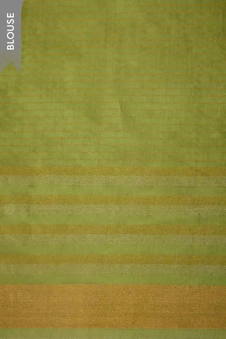 Women Green Bhagalpur Woven Silk Viscose Saree with Unstitched Blouse Piece thumbnail 6