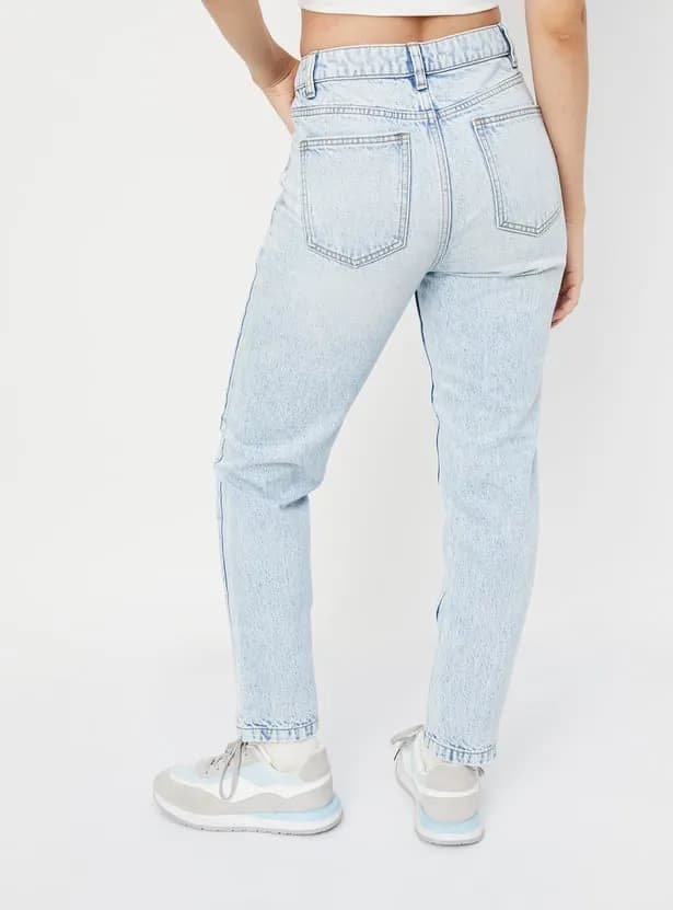 Women Washed Mom Fit Jean thumbnail 3