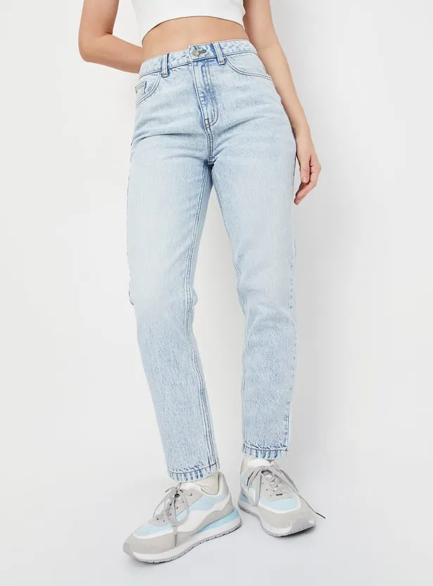 Women Washed Mom Fit Jean thumbnail 2