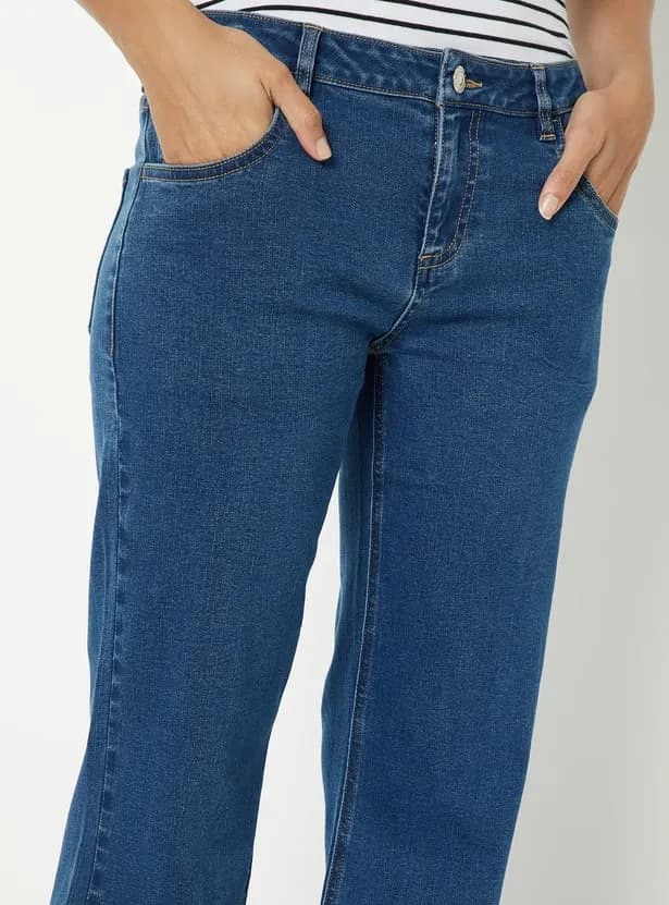 Women Washed Kick Flare Jeans thumbnail 3