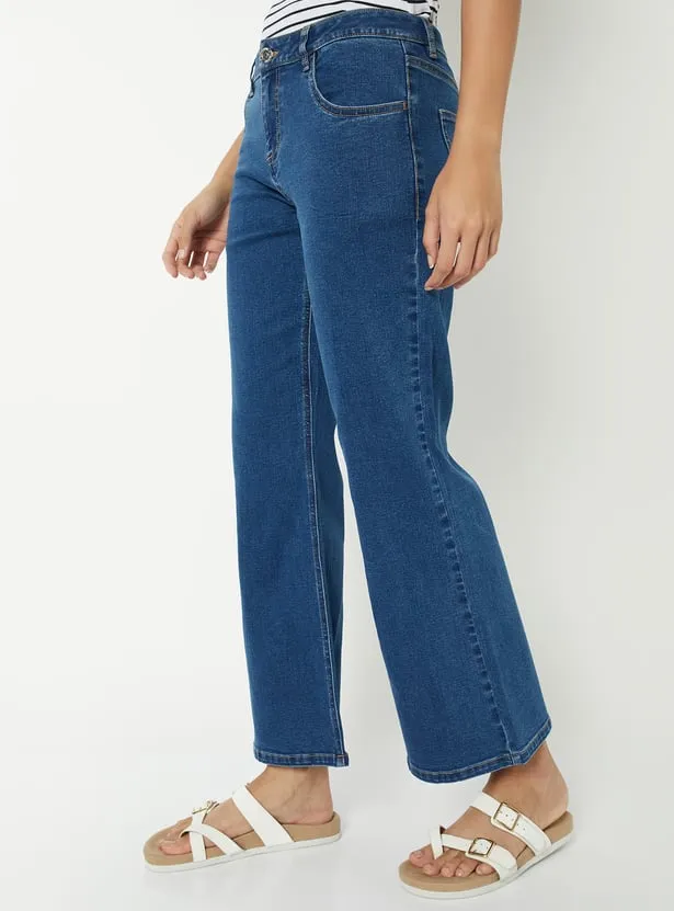 Women Washed Kick Flare Jeans thumbnail 2