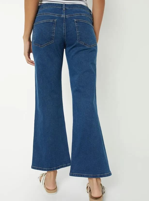 Women Washed Kick Flare Jeans thumbnail 4