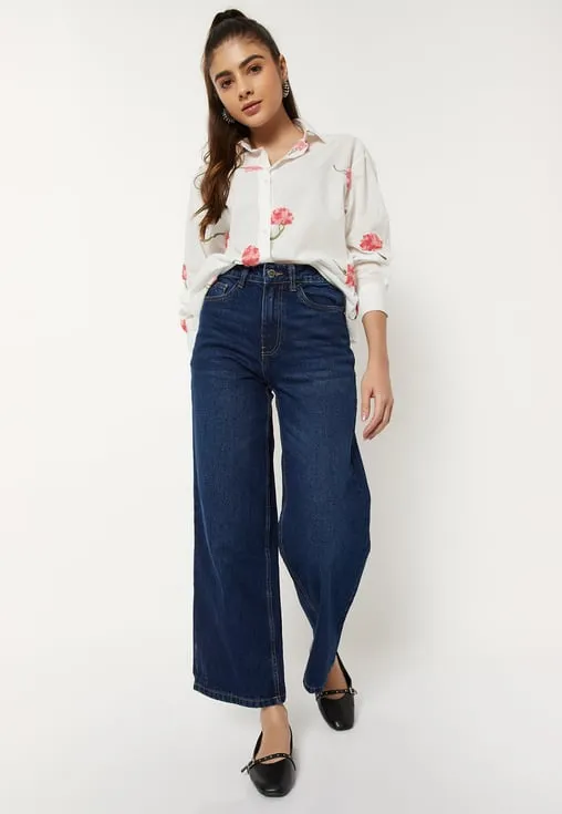 Women Washed Wide Leg Jeans thumbnail 4