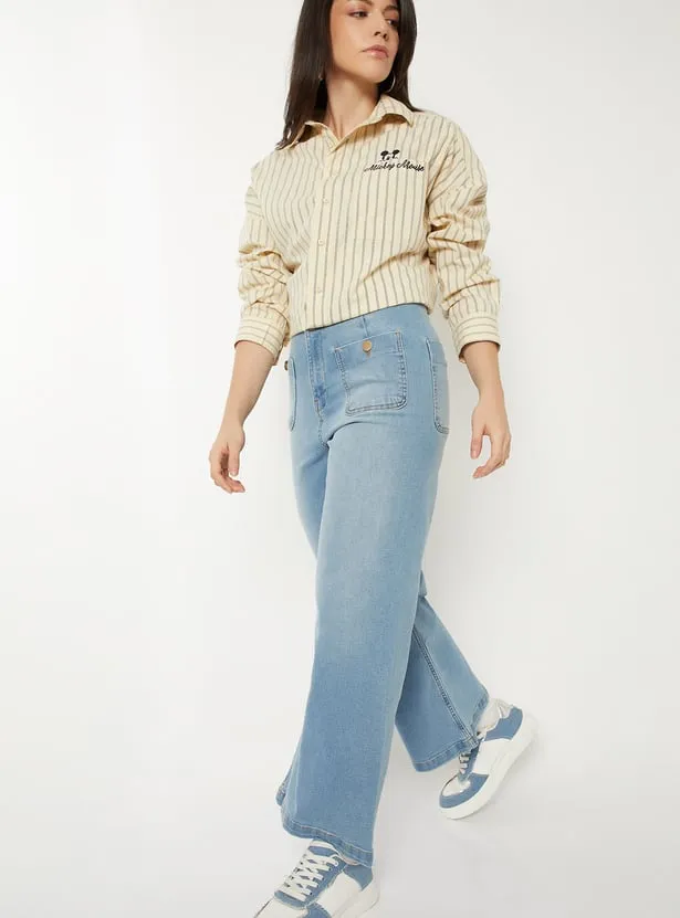 Women Washed Skater Fit Jeans thumbnail 2
