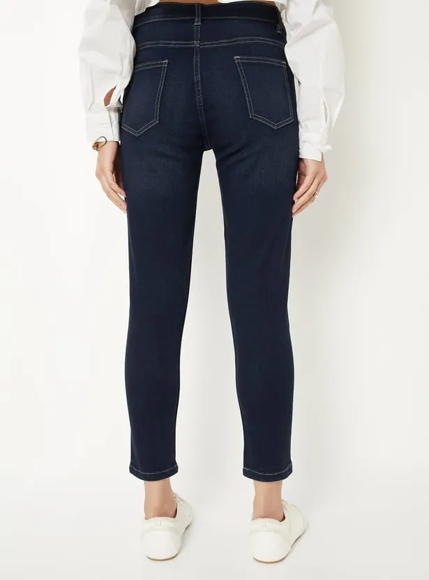 Women Solid Ankle Grazer Jeans thumbnail 3