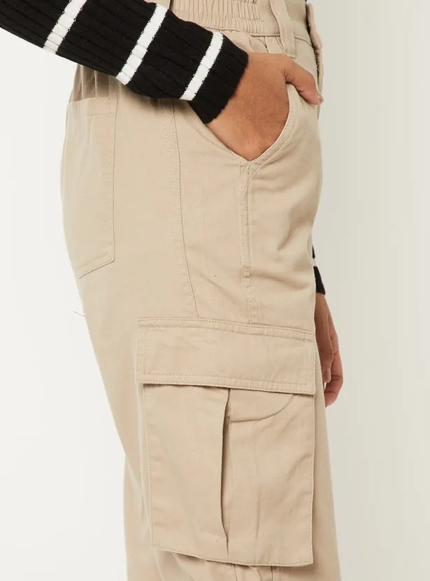 Women Solid Cargo Jeans thumbnail 3