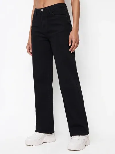 Black High-Rise Baggy Jeans thumbnail 2