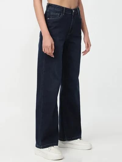 Dark Blue High-Rise Baggy Jeans thumbnail 3