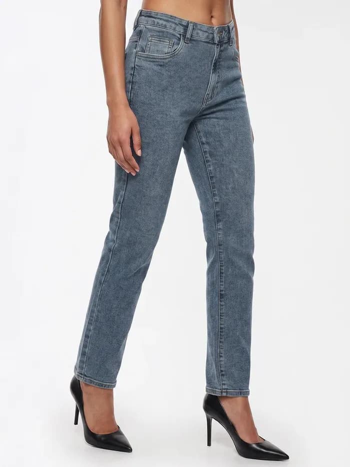 Blue High-Rise Slim Straight Fit Jeans thumbnail 2
