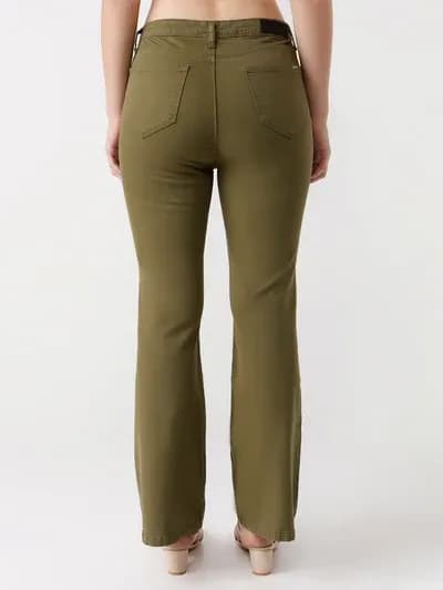 Olive High-Rise Flare Jeans thumbnail 4