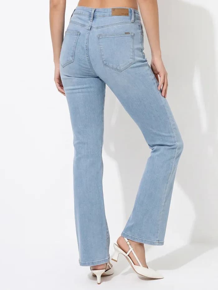 Light Blue High-Rise Mini Flare Jeans thumbnail 2
