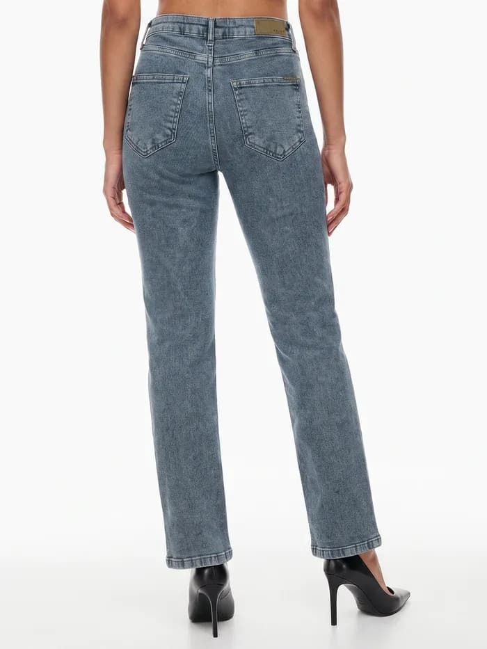 Blue High-Rise Slim Straight Fit Jeans thumbnail 3