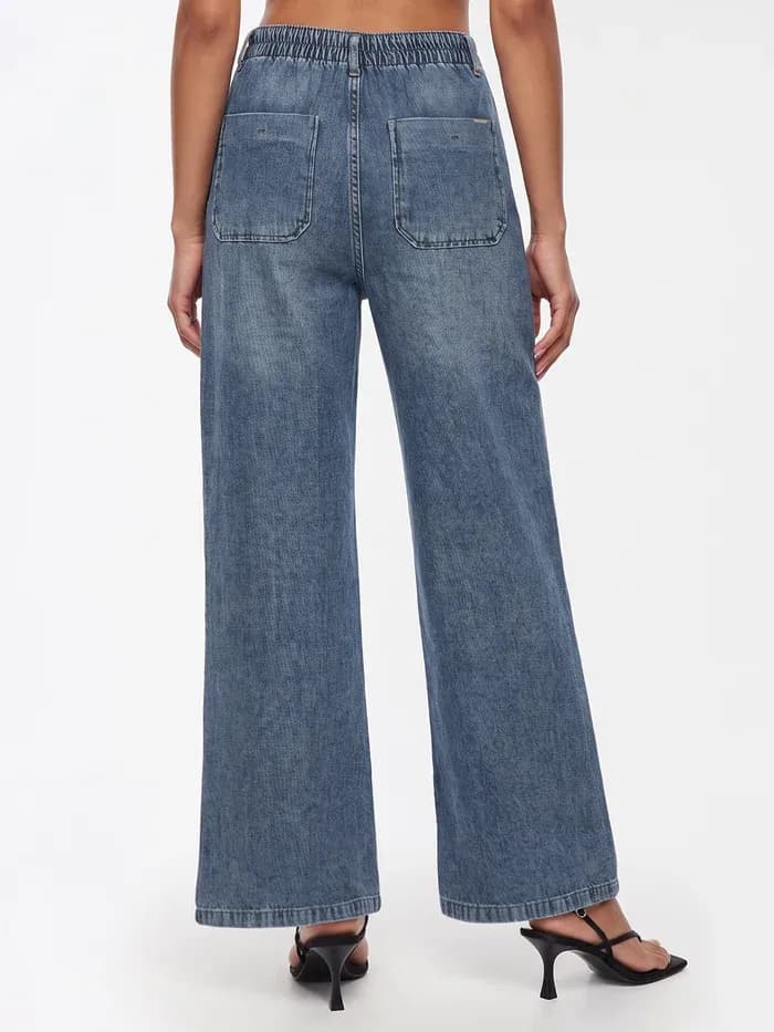 Blue High-Rise Super Wide Leg Jeans thumbnail 3
