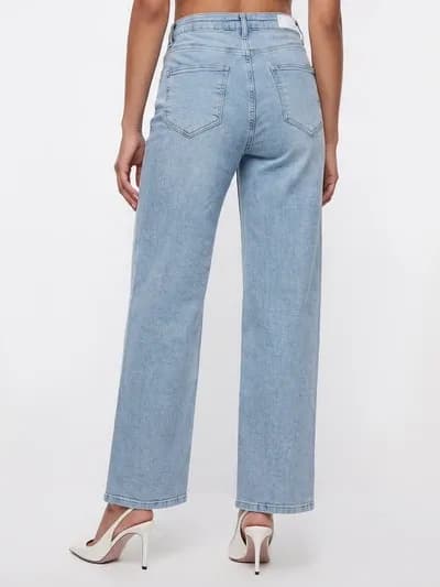 Light Blue High-Rise Straight Fit Jeans thumbnail 4