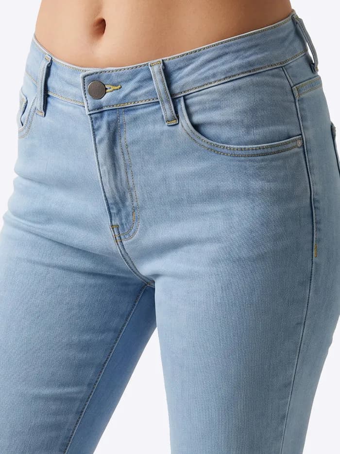Light Blue High-Rise Mini Flare Jeans thumbnail 3