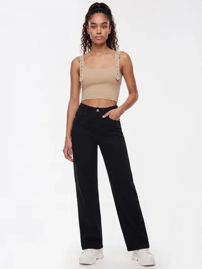 Black High-Rise Baggy Jeans thumbnail 4