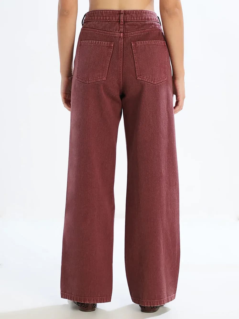 Brown Washed Wide Leg Jeans thumbnail 3