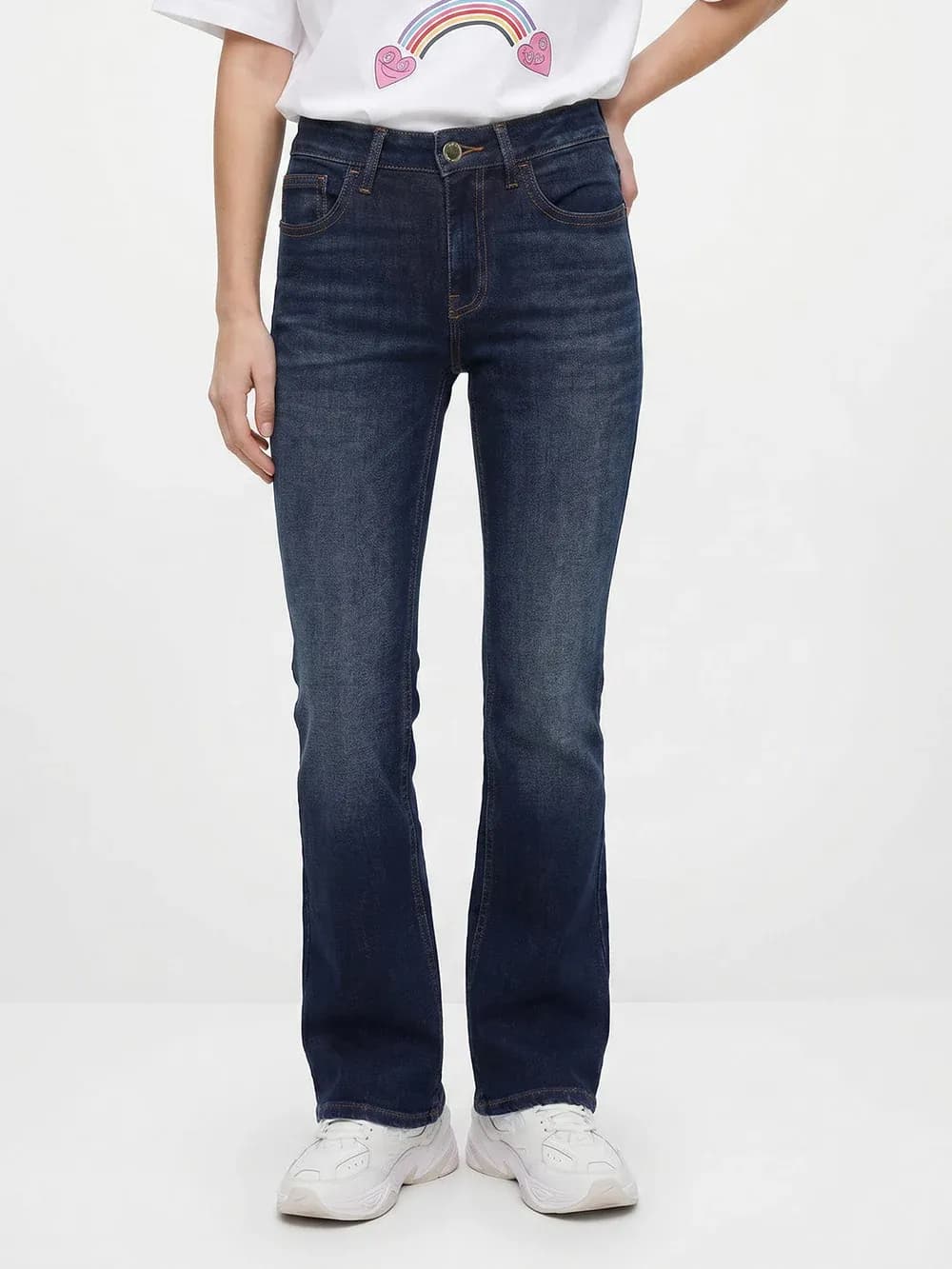 Dark Blue Flared Jeans thumbnail 3