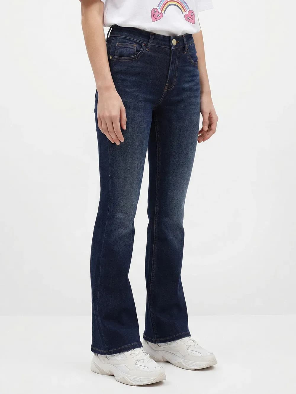Dark Blue Flared Jeans thumbnail 2