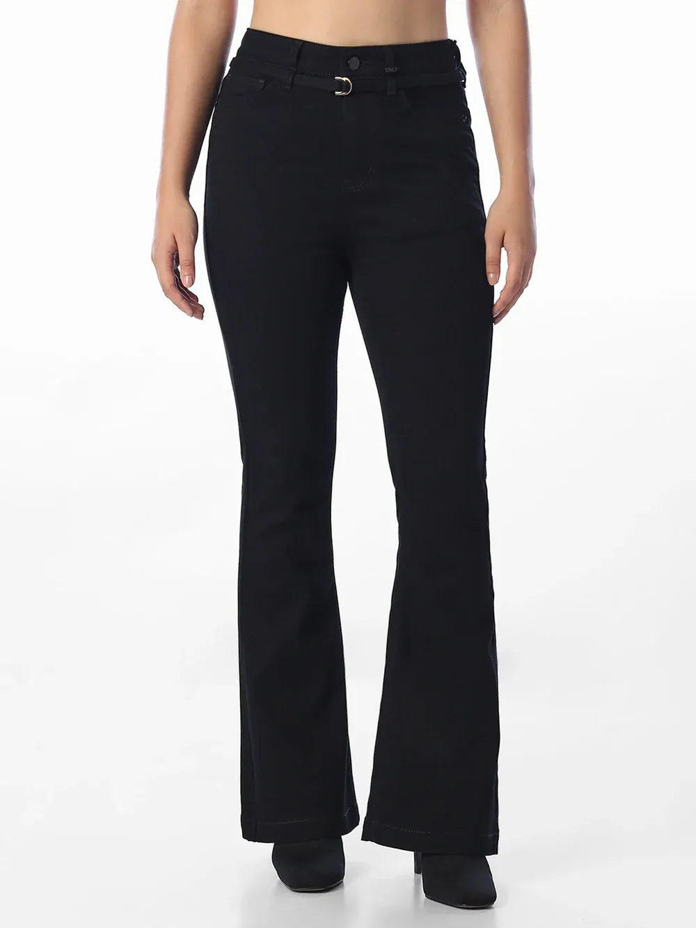 Black Flora Flared Jeans thumbnail 2