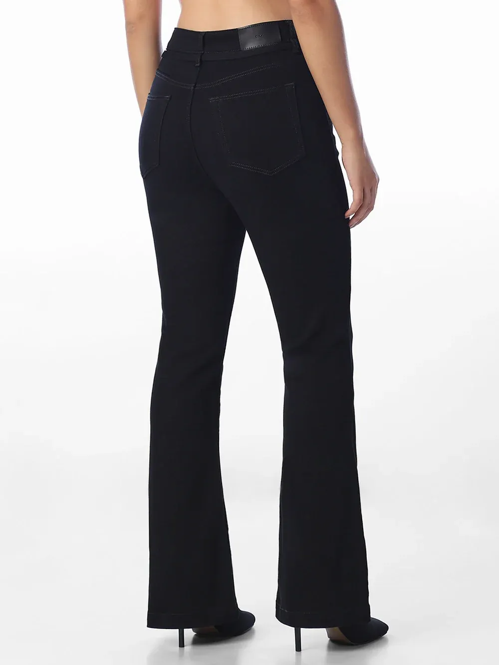 Black Flora Flared Jeans thumbnail 3