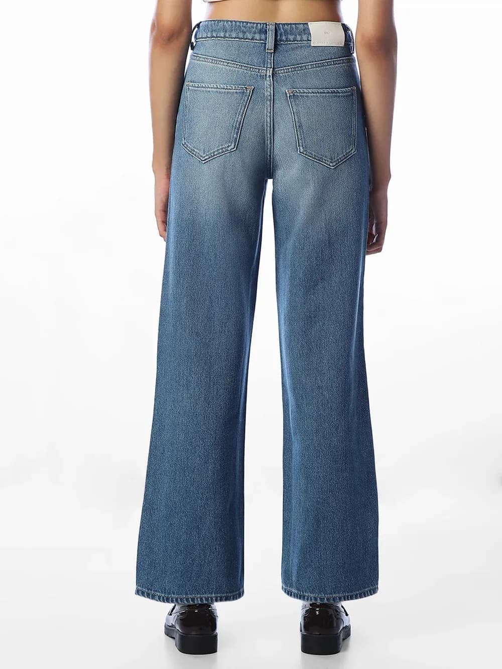 Light Blue High Rise Wide Leg Jeans thumbnail 4