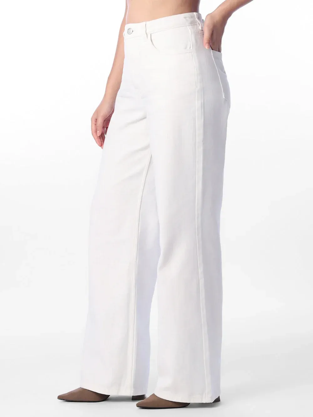 White Wide Leg Jeans thumbnail 3