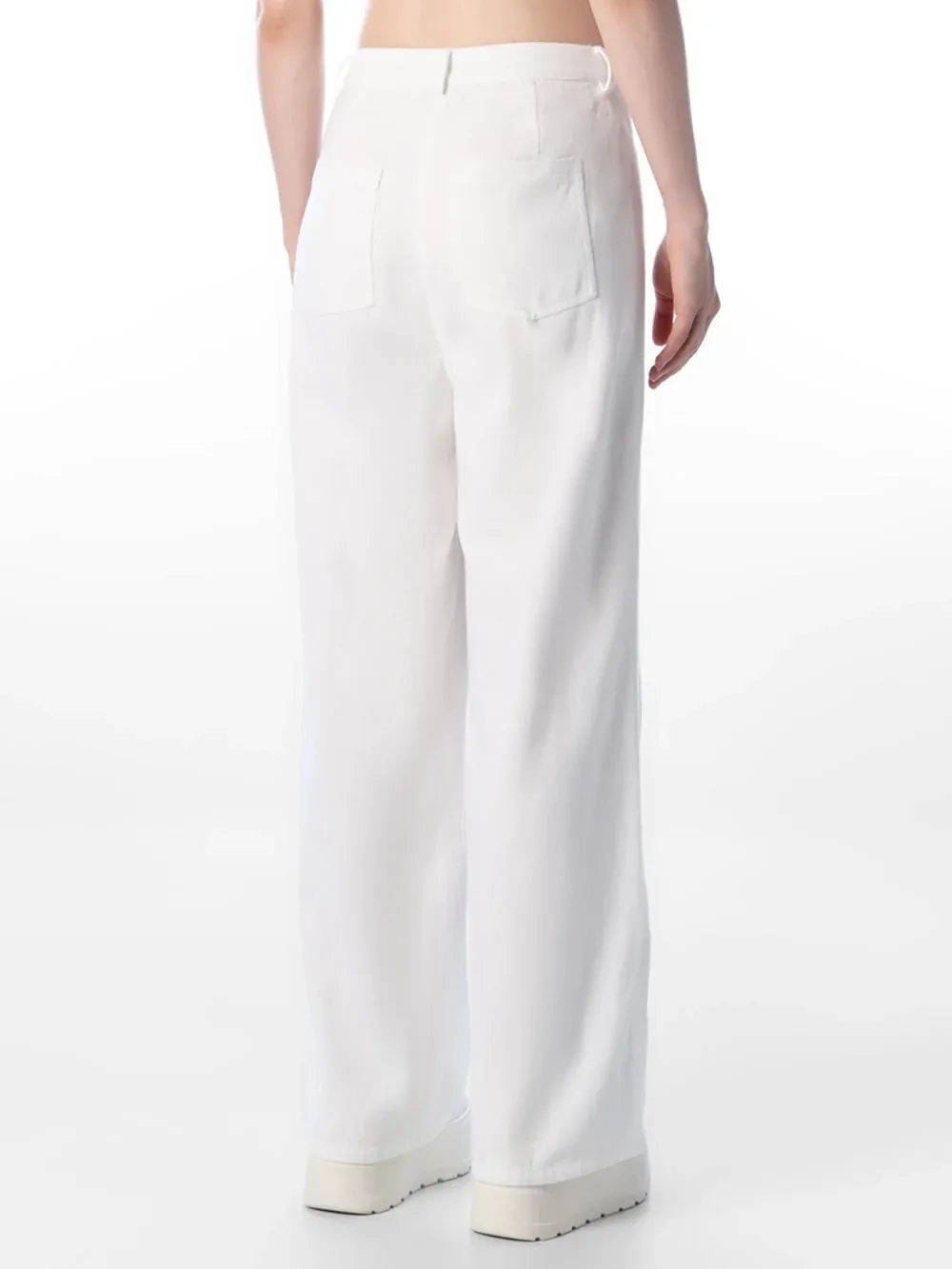 White Embroidered Cotton Pants thumbnail 4