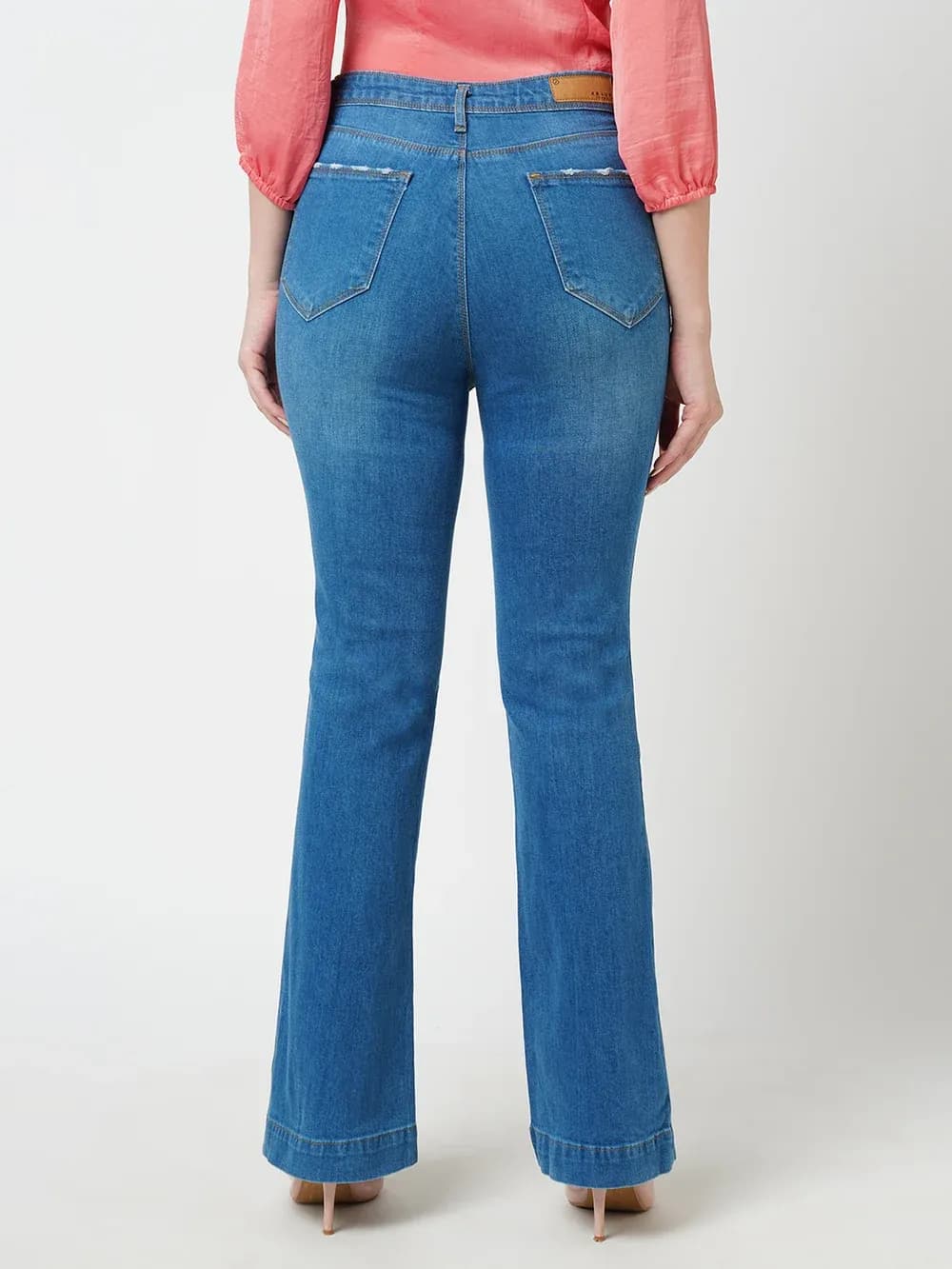 Blue High-Rise Mini Flare Jeans thumbnail 3