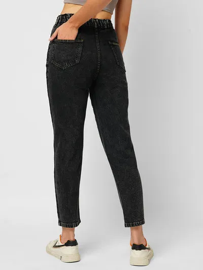 Carbon Black High-Rise Baggy Fit Jeans thumbnail 3