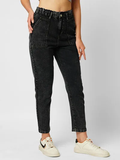 Carbon Black High-Rise Baggy Fit Jeans thumbnail 2