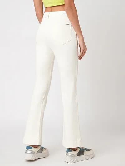 Ecru High-Rise Mini Flare Jeans thumbnail 3
