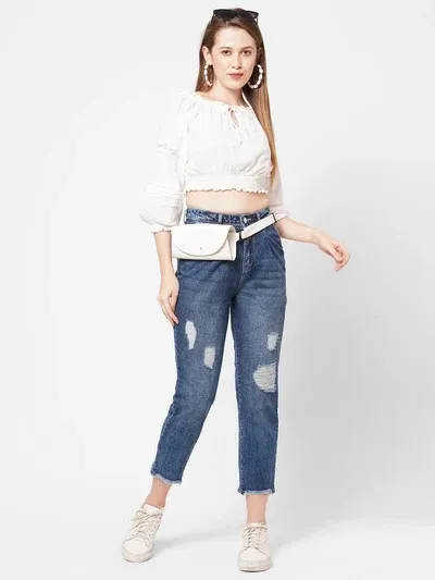 Light Blue High-Rise Baggy Fit Jeans thumbnail 4