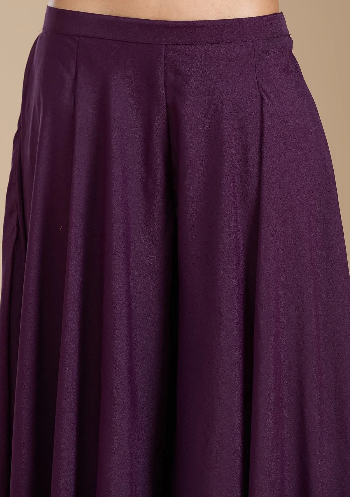 Wine Georgette Gold Zariwork Peplum Kurta With Palazzo And Dupatta thumbnail 6