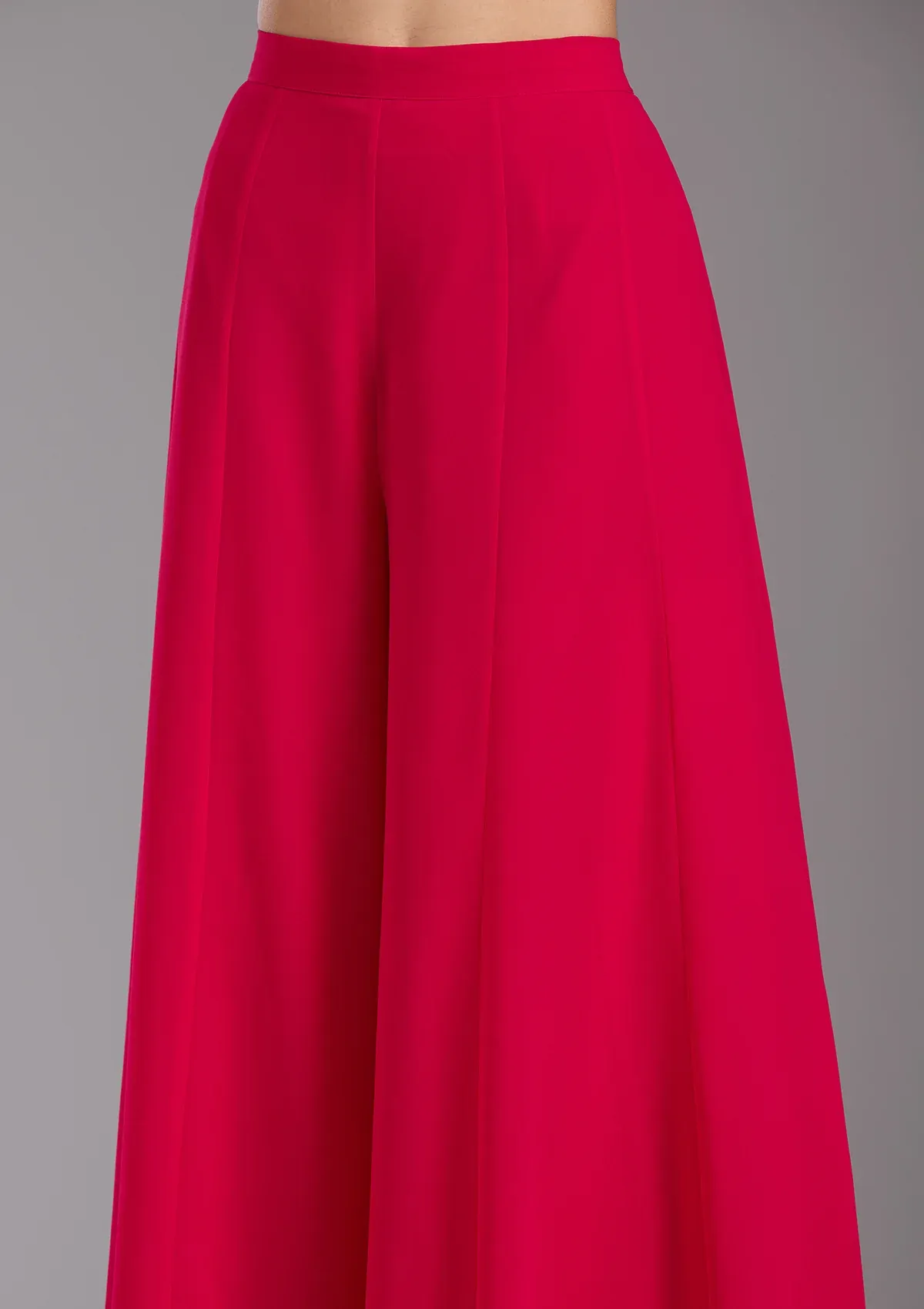 Pink Georgette Cutdana Straight Kurta With Palazzo And Dupatta thumbnail 5