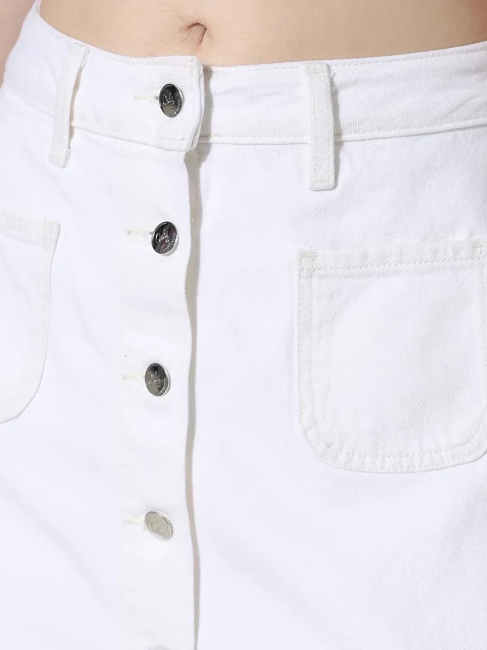 White High Rise Denim Skorts thumbnail 4