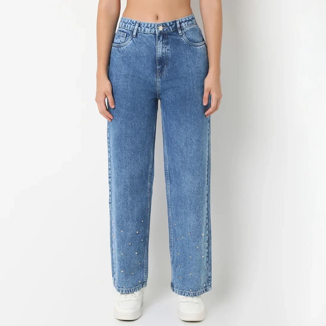 Straight Fit Denim With Emblished Stud Look thumbnail 2