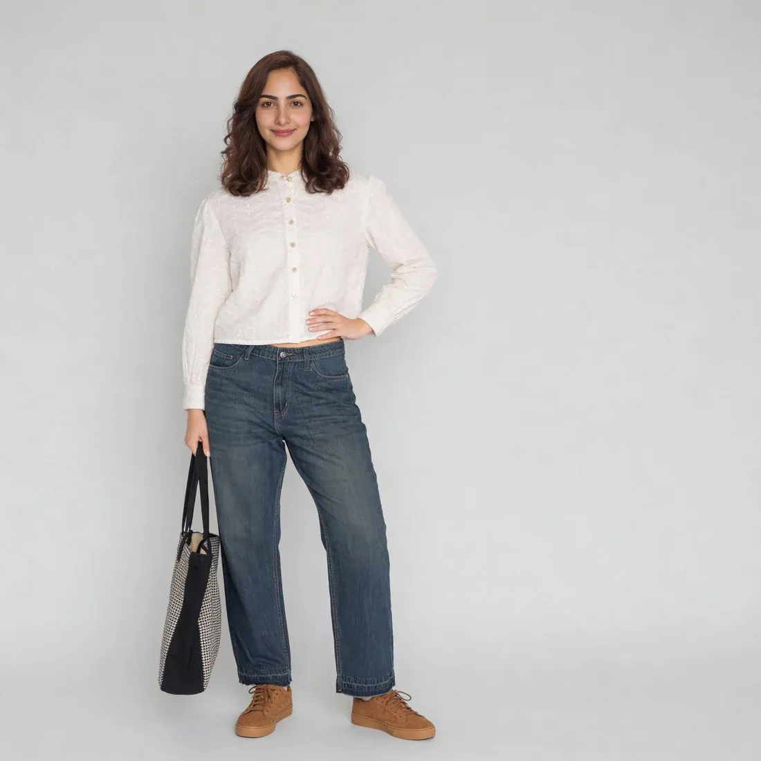 Cotton Full Length Straight Fit High Rise Jeans thumbnail 4