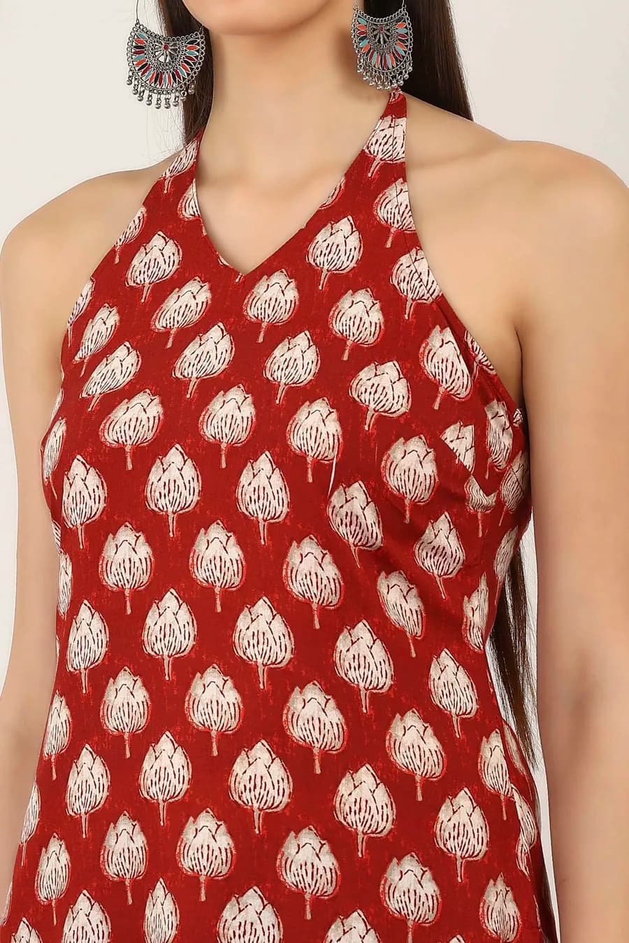 Red Rayon Straight Kurtas thumbnail 2